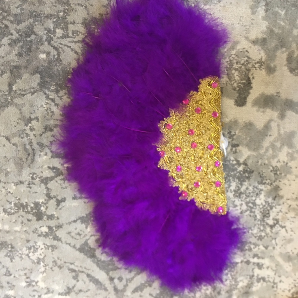 Bridal feather hand fan